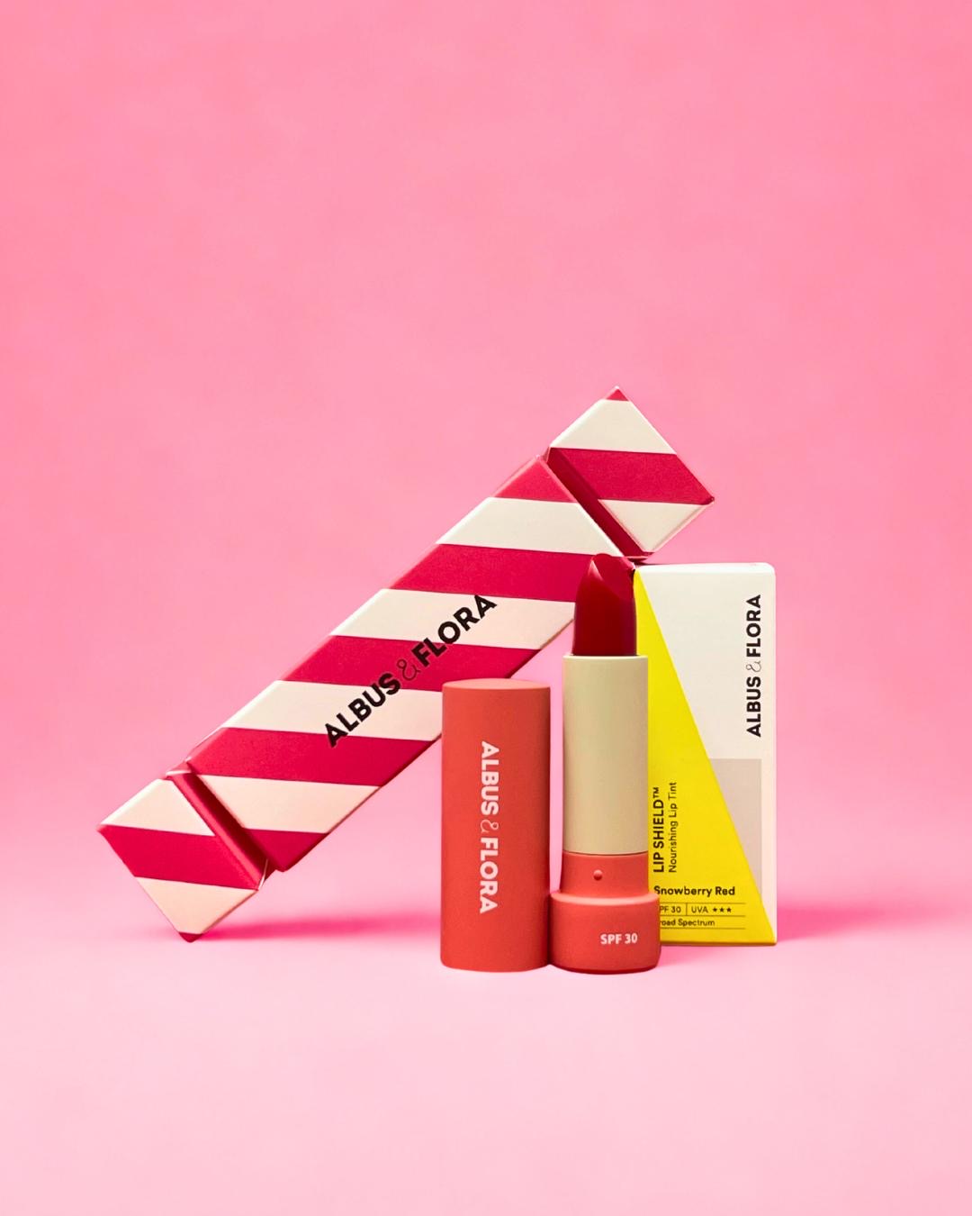 Lip Sheild Christmas Cracker Snowberry Red